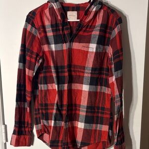 American Eagle Outfitters Red and Black Plaid Shirt